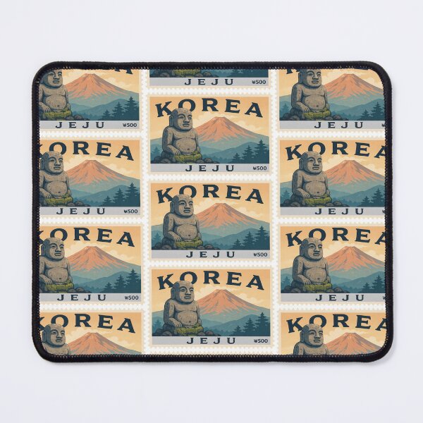 Item preview, Vintage Korea Jeju Island Dol Harubang Mount Hallasan Postage Stamp Vector designed and sold by Shutter-Dragon.
