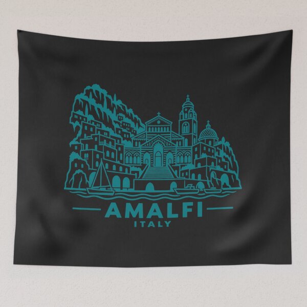 Item preview, Amalfi Italy Line Art Coastline Poster designed and sold by CMYKStudio.