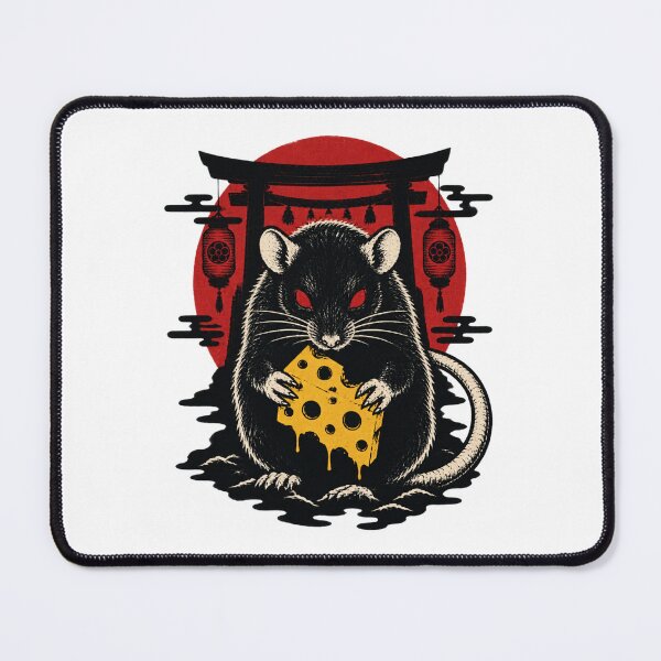 Item preview, Faithful to the Cheese Japanese Horror Rat Artwork with Unique Spooky Design designed and sold by sKetch Art.co.