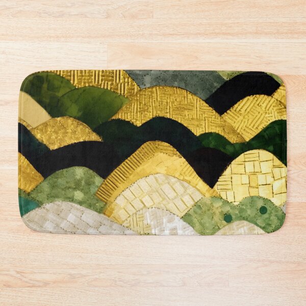 Item preview, Modern Luxury Green, Golden, and Cream Waves Pattern designed and sold by DEC02.