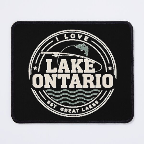 Item preview, I Love Lake Ontario Outline Fishing Badge Rustic Great Lakes Angler designed and sold by Zizo-DR44.