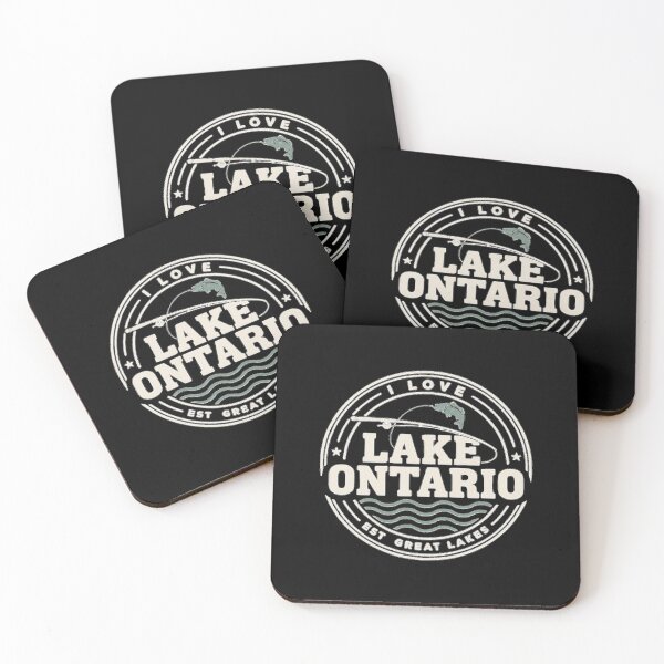 Item preview, I Love Lake Ontario Outline Fishing Badge Rustic Great Lakes Angler  designed and sold by Zizo-DR44.