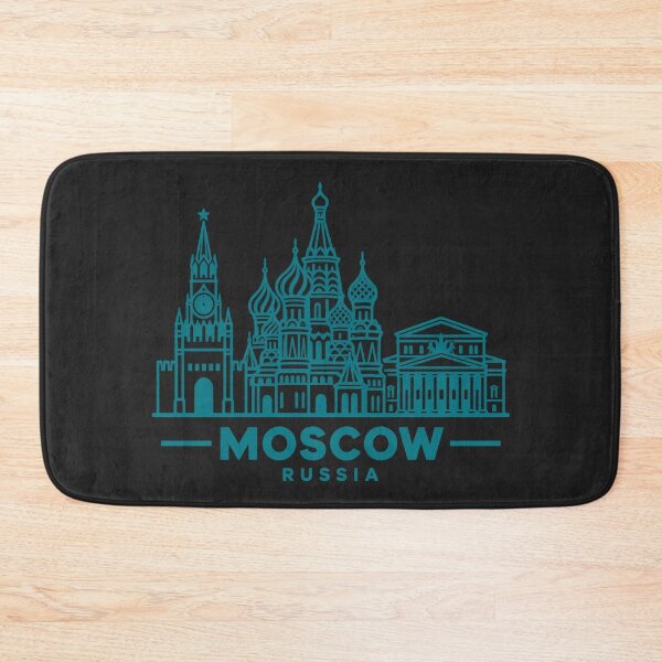 Aperçu de l'œuvre Affiche de la skyline de Moscou, Russie, style dessin au trait créée et vendue par CMYKStudio.