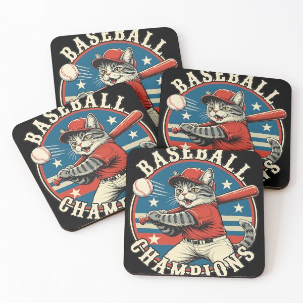 Item preview, Vintage Baseball Cat Swinging Bat Emblem designed and sold by CHARLESMCCLAREN.