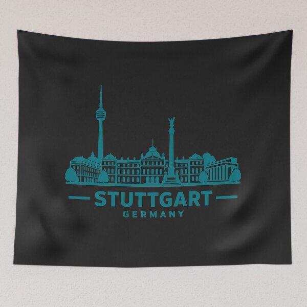 Item preview, Stuttgart Germany Line Art Skyline Poster designed and sold by CMYKStudio.