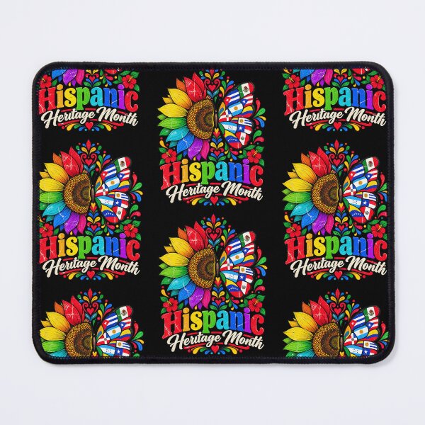 Item preview, Hispanic Heritage Month Sunflower Butterfly Flags Cultural Design designed and sold by RamonaTeal.