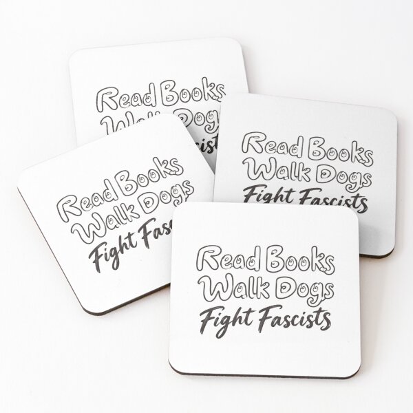 Item preview, Read Books Walk Dogs Fight Fascists Anti Fascist Activist Progressive Dog Owner Reader designed and sold by SkeletonsDanger.