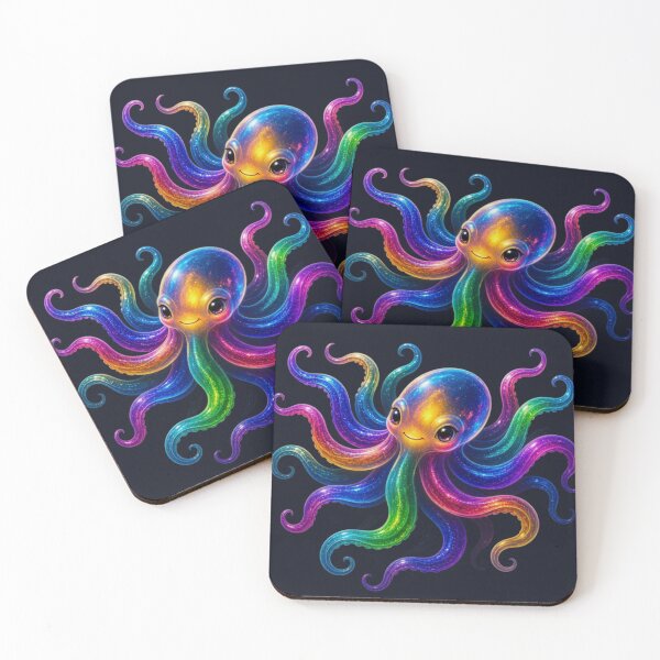 Item preview, Cute Rainbow Galaxy Octopus Kawaii Illustration designed and sold by Breezes-of-Ida.