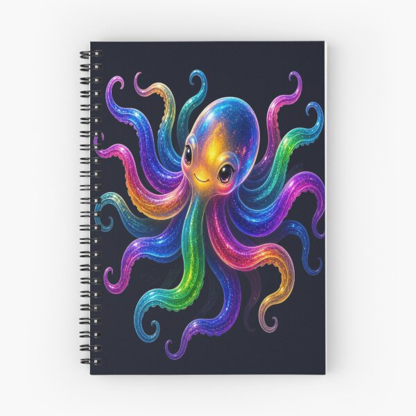 Item preview, Cute Rainbow Galaxy Octopus Kawaii Illustration designed and sold by Breezes-of-Ida.