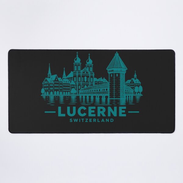 Item preview, Lucerne Switzerland Line Art Skyline Poster designed and sold by CMYKStudio.