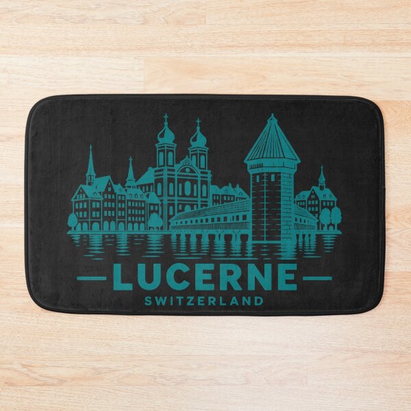 Item preview, Lucerne Switzerland Line Art Skyline Poster designed and sold by CMYKStudio.