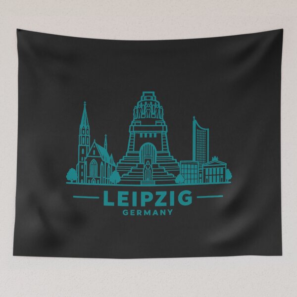 Item preview, Leipzig Germany Line Art Skyline Poster designed and sold by CMYKStudio.