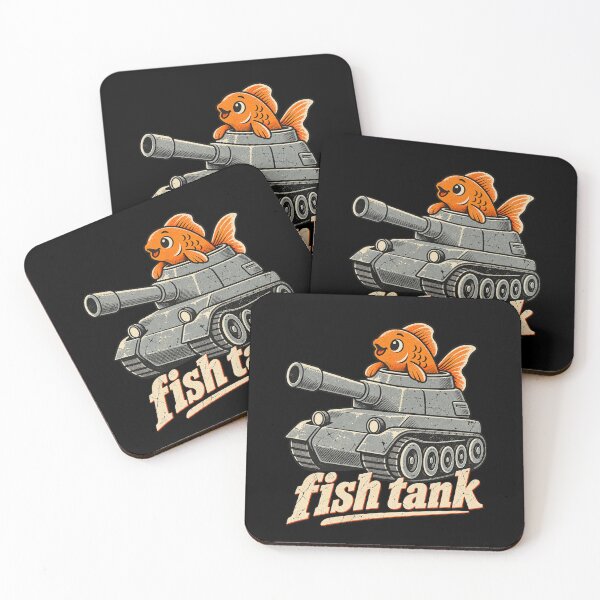 Item preview, Fish Tank Funny Goldfish Driving Army Tank Pun Retro Design designed and sold by RamonaTeal.
