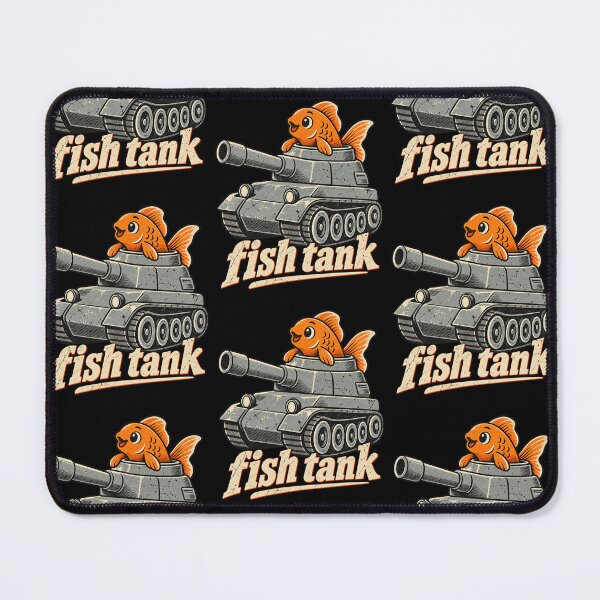 Item preview, Fish Tank Funny Goldfish Driving Army Tank Pun Retro Design designed and sold by RamonaTeal.
