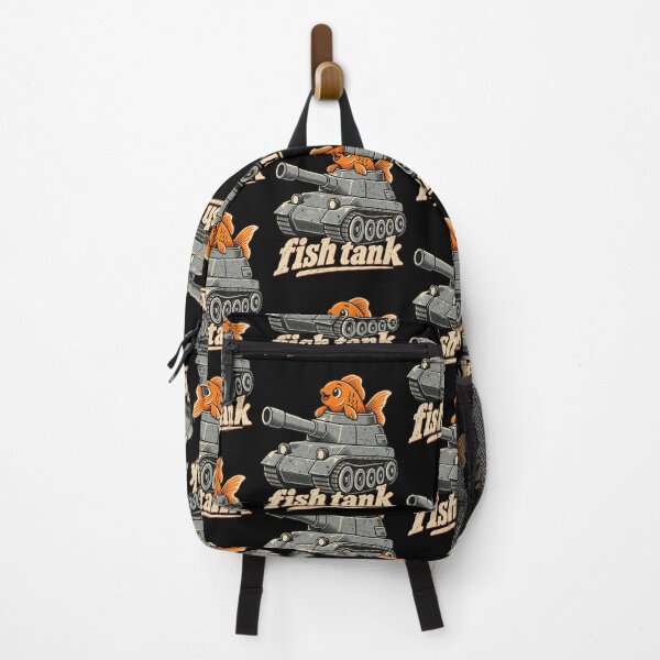 Item preview, Fish Tank Funny Goldfish Driving Army Tank Pun Retro Design designed and sold by RamonaTeal.