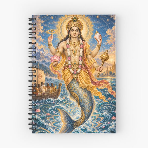 Item preview, Matsya Avatar of Lord Vishnu - Sacred Fish Incarnation Art designed and sold by Homyar.