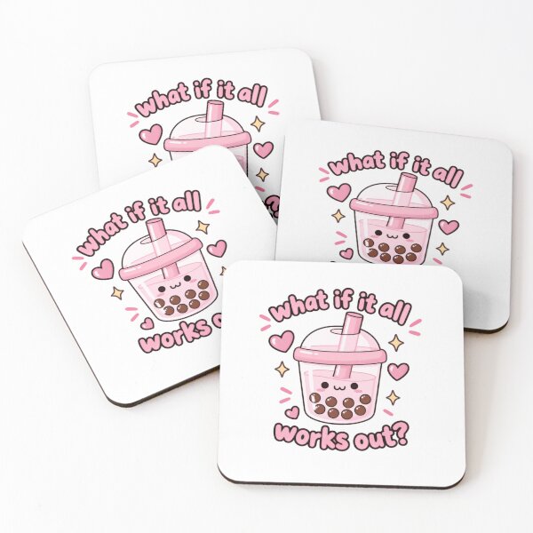 Item preview, What If It All Works Out? Boba Tea Optimist Positive Quote designed and sold by SkeletonsDanger.
