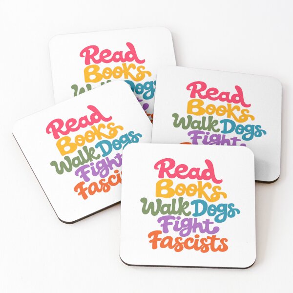 Item preview, Read Books Walk Dogs Fight Fascists Anti Fascist Activist Progressive Reader Dog Lover designed and sold by SkeletonsDanger.