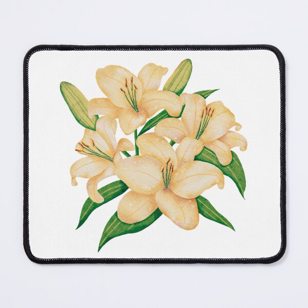 Item preview, Yellow Watercolor Lilies – Botanical Floral Bouquet Illustration designed and sold by SeyramGraphix.