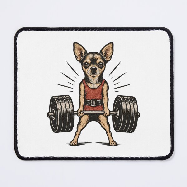 Item preview, Cute Chihuahua Lifting Weights Fitness Design for Dog Lovers designed and sold by Piiouf.