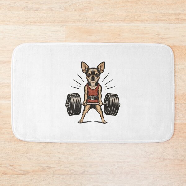 Item preview, Cute Chihuahua Lifting Weights Fitness Design for Dog Lovers designed and sold by Piiouf.