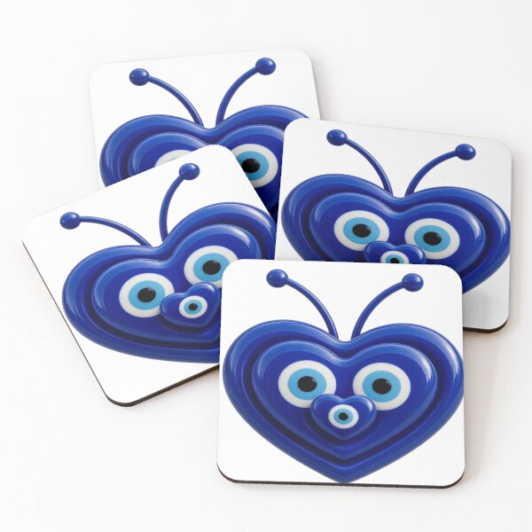 Item preview, Cute Evil Eye Heart Mascot Protection Symbol Art designed and sold by Breezes-of-Ida.