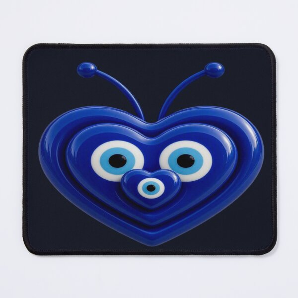 Item preview, Cute Evil Eye Heart Mascot Protection Symbol Art designed and sold by Breezes-of-Ida.