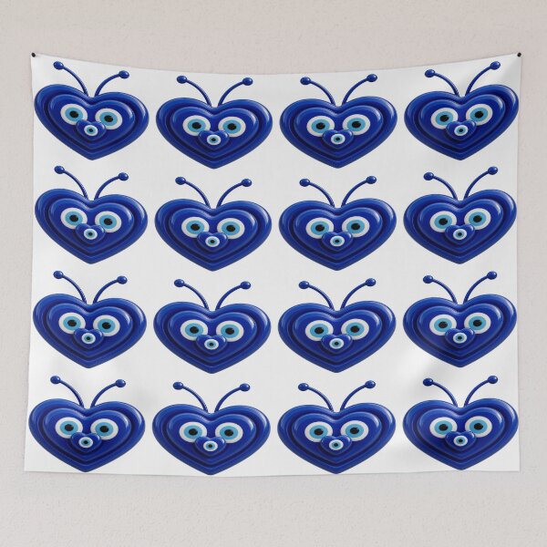 Item preview, Cute Evil Eye Heart Mascot Protection Symbol Art designed and sold by Breezes-of-Ida.