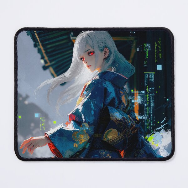 Item preview, Japanese Kimono Cyberpunk Woman — Digital Glitch Aesthetic designed and sold by SlowBurner2x.