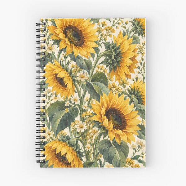 Item preview, Mustard Bohemian Sunflowers and Daisies Botanical designed and sold by scicilysimonee.