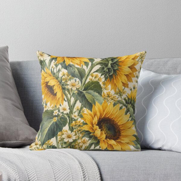Item preview, Mustard Bohemian Sunflowers and Daisies Botanical designed and sold by scicilysimonee.