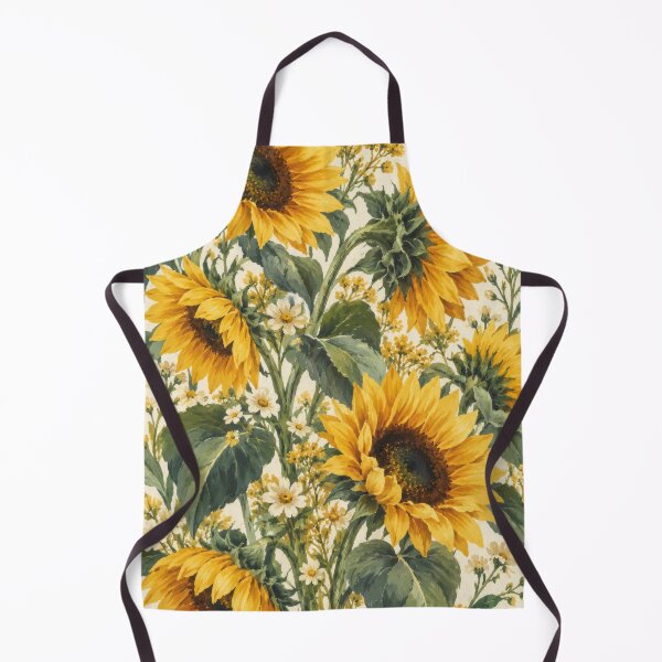 Item preview, Mustard Bohemian Sunflowers and Daisies Botanical designed and sold by scicilysimonee.