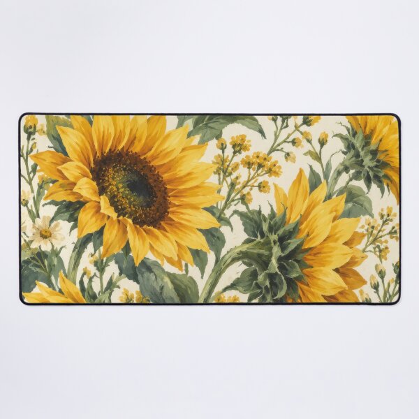 Item preview, Mustard Bohemian Sunflowers and Daisies Botanical designed and sold by scicilysimonee.