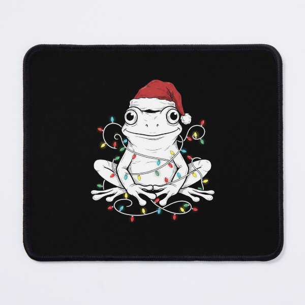 Item preview, Cute Christmas Frog Tangled in Colorful Holiday Lights designed and sold by MiALopezArt.