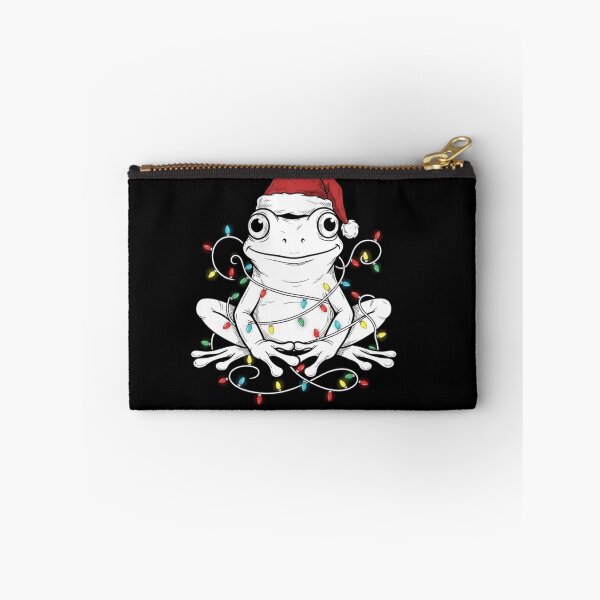 Item preview, Cute Christmas Frog Tangled in Colorful Holiday Lights designed and sold by MiALopezArt.