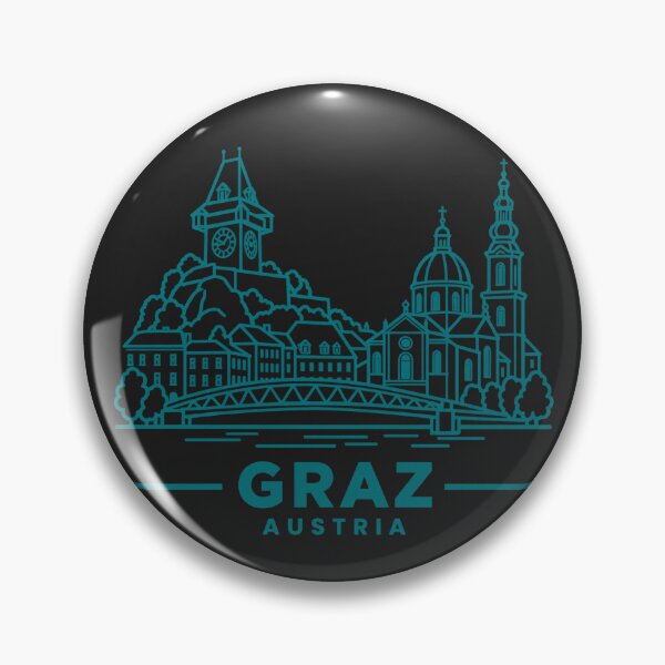 Artikelvorschau, Graz, Österreich, Skyline-Poster (Linienkunst) entworfen und verkauft von CMYKStudio.