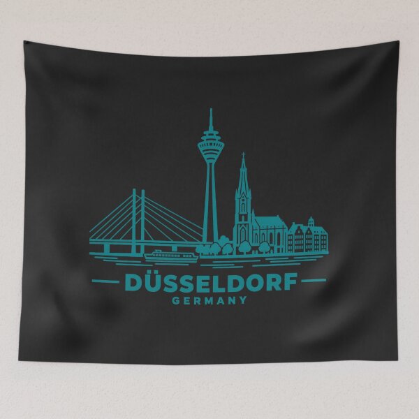Item preview, Dusseldorf Germany Line Art Skyline Poster designed and sold by CMYKStudio.