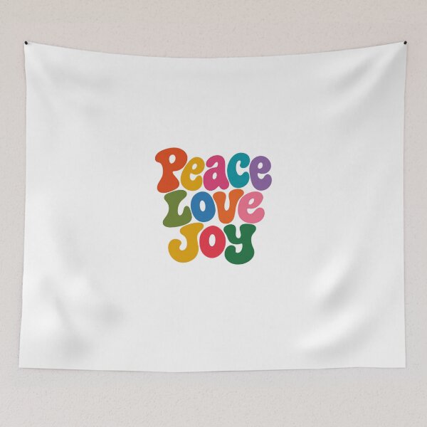 Item preview, Peace Love Joy Positive Message Retro Hippie Enthusiast designed and sold by HumansStuck12.