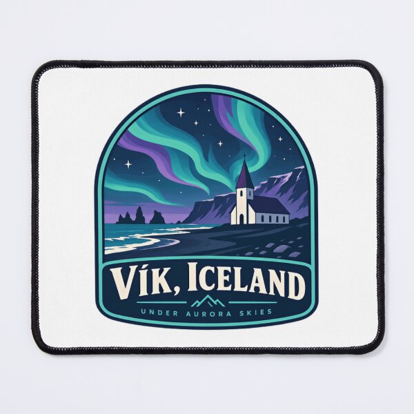 Item preview, Vík, Iceland Under Aurora Skies Travel Souvenir Northern Lights Destination designed and sold by Star3NowForMe.