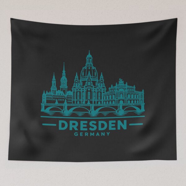 Item preview, Dresden Germany Line Art Skyline Poster designed and sold by CMYKStudio.