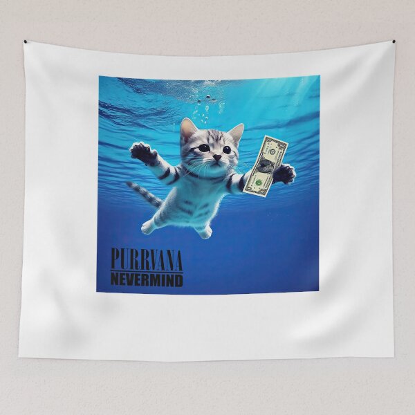 Item preview, Purrvana Nevermind Funny Cat Art Gift Men Women designed and sold by ConwayIss.
