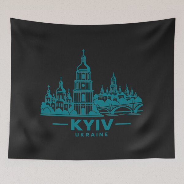 Item preview, Kyiv Ukraine Line Art Skyline Poster designed and sold by CMYKStudio.