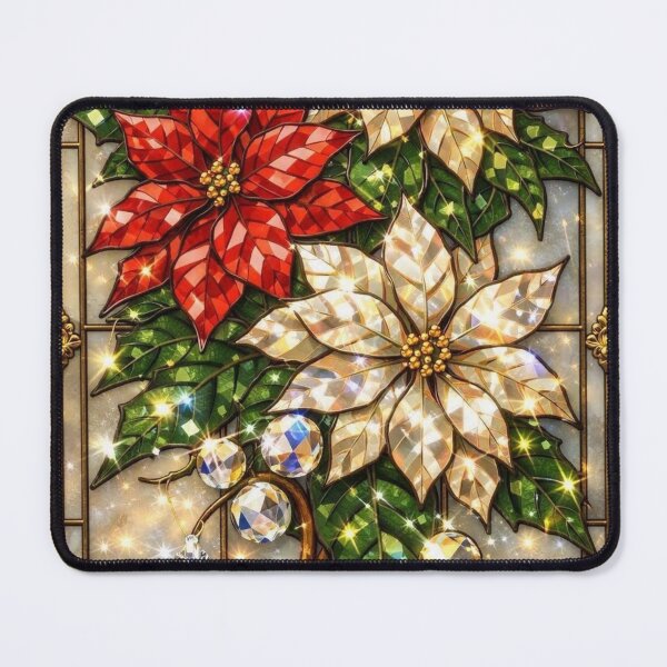 Item preview, Title Stained Glass Poinsettia Christmas Flower designed and sold by BriSher.