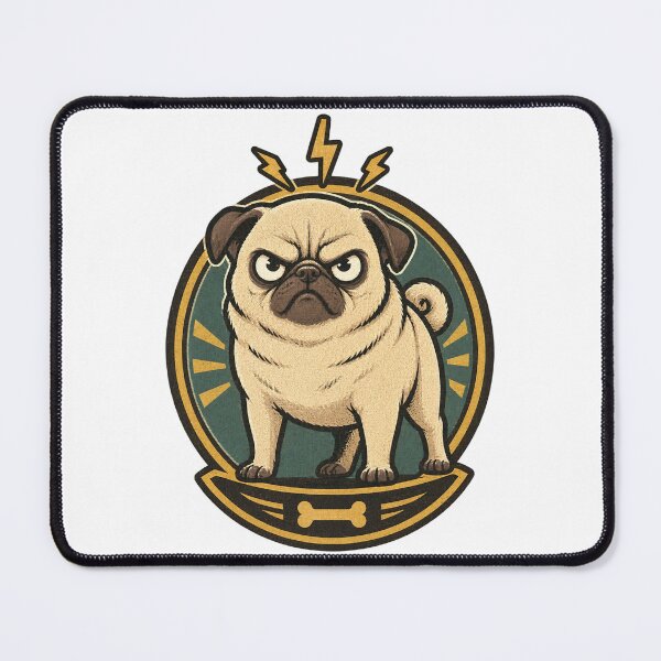 Item preview, Angry Fawn Pug Illustration Cute and Expressive Dog Art Design designed and sold by KRBHylian.