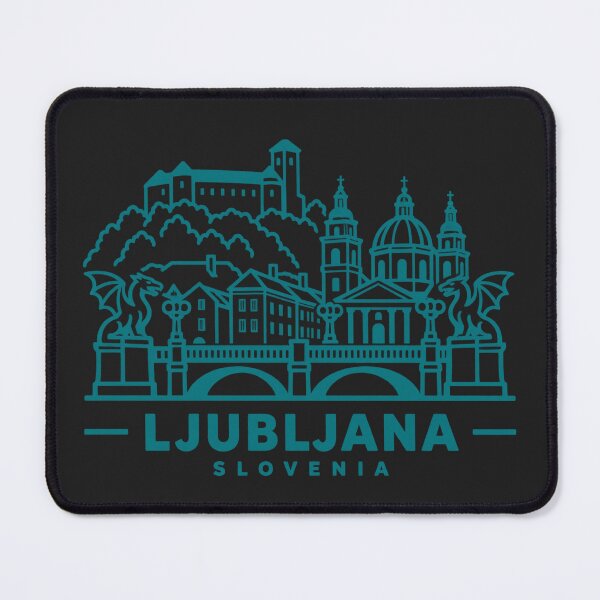 Item preview, Ljubljana Slovenia Line Art Skyline Poster designed and sold by CMYKStudio.