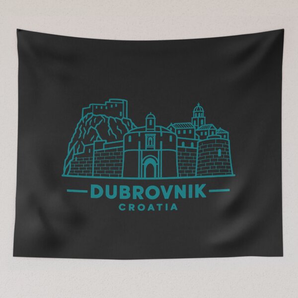 Item preview, Dubrovnik Croatia Line Art Skyline Poster designed and sold by CMYKStudio.