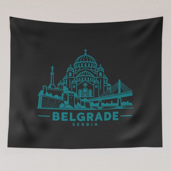 Item preview, Belgrade Serbia Line Art Skyline Poster designed and sold by CMYKStudio.