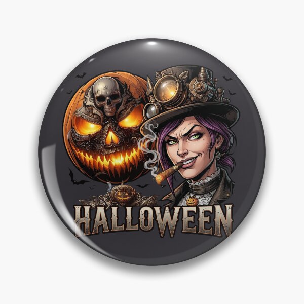 Item preview, Halloween Steampunk Witch Cigar Skull Pumpkin designed and sold by Voodoo Store Paranormal Collections.