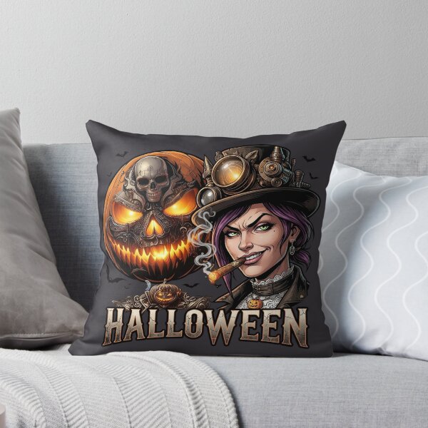 Item preview, Halloween Steampunk Witch Cigar Skull Pumpkin designed and sold by Voodoo Store Paranormal Collections.