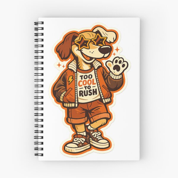 Item preview, Too Cool to Rush Funny Dog Retro Streetwear Kawaii Animal Art Design designed and sold by inkoutninja.